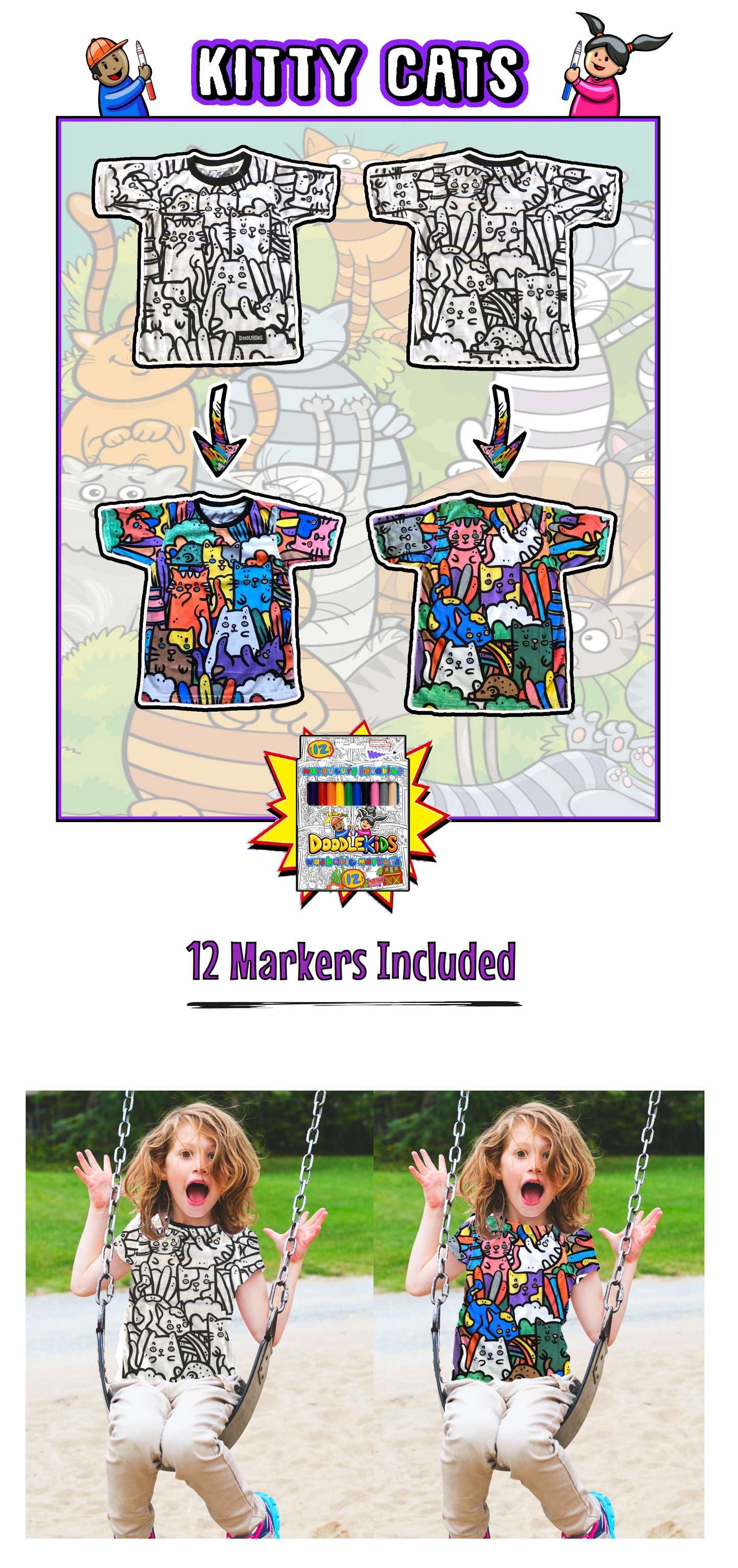 T Shirt Coloring Activity Color Your Own Shirt Cats