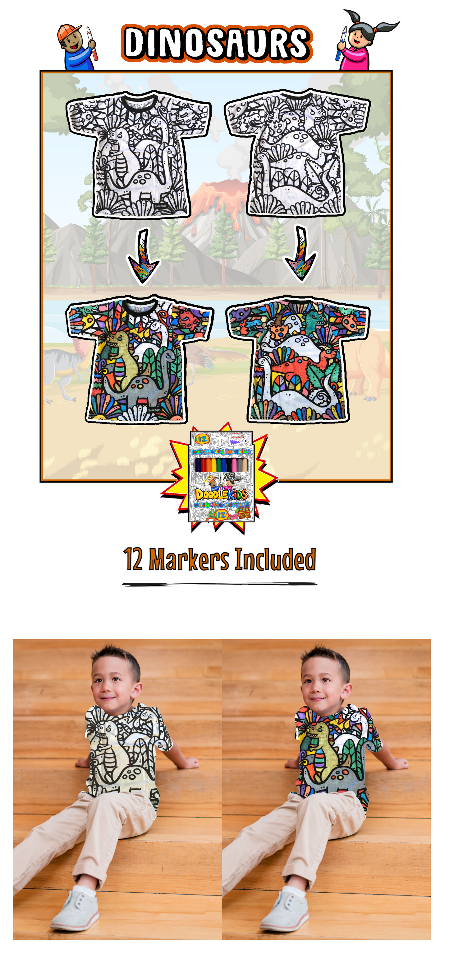 T Shirt Coloring Activity Color Your Own Shirt Dinosaures
