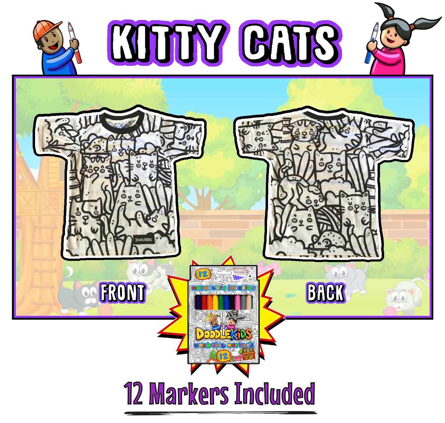 T shirt Coloring Activity Color Your Own Shirt Cats