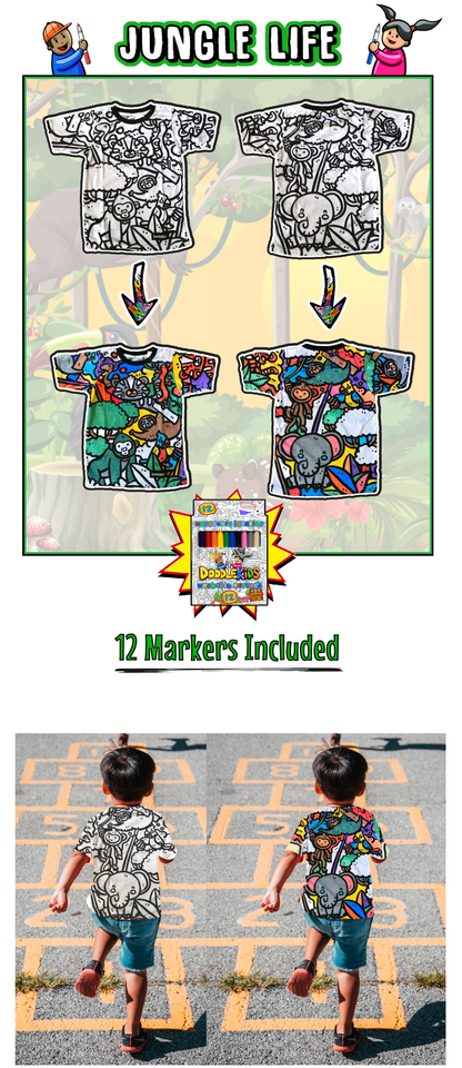 T Shirt Coloring Activity Color Your Own Shirt Jungle