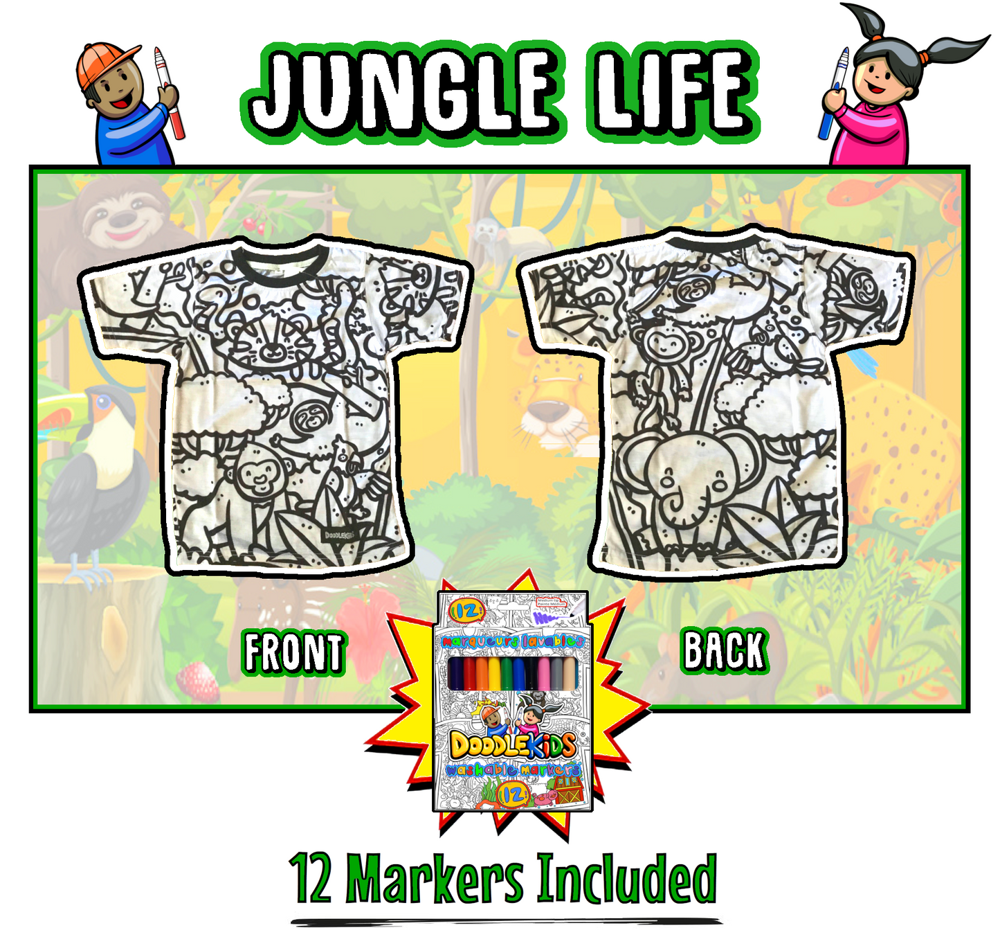 Jungle Life Doodlekids t-shirt